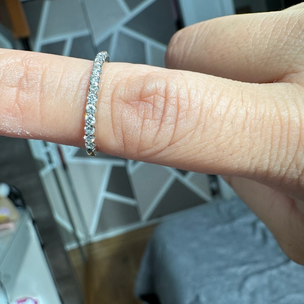 BRAND NEW!! Moissanite engagement ring with diamond wedding band hers and his - Picture 3 of 7